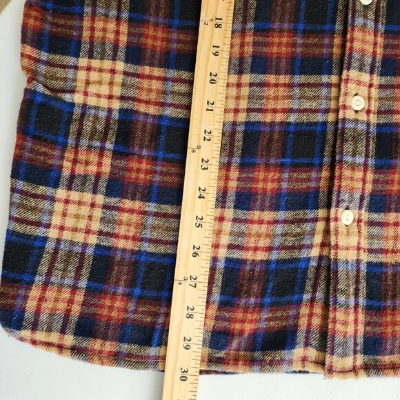 NWT Levi's Plaid Flannel Button Down Shirt Mens L Dark Blue/Orange - Picture 8 of 10